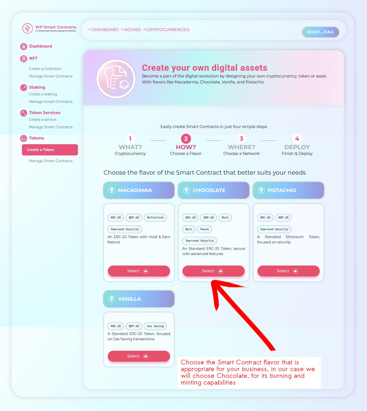 Choose token flavor